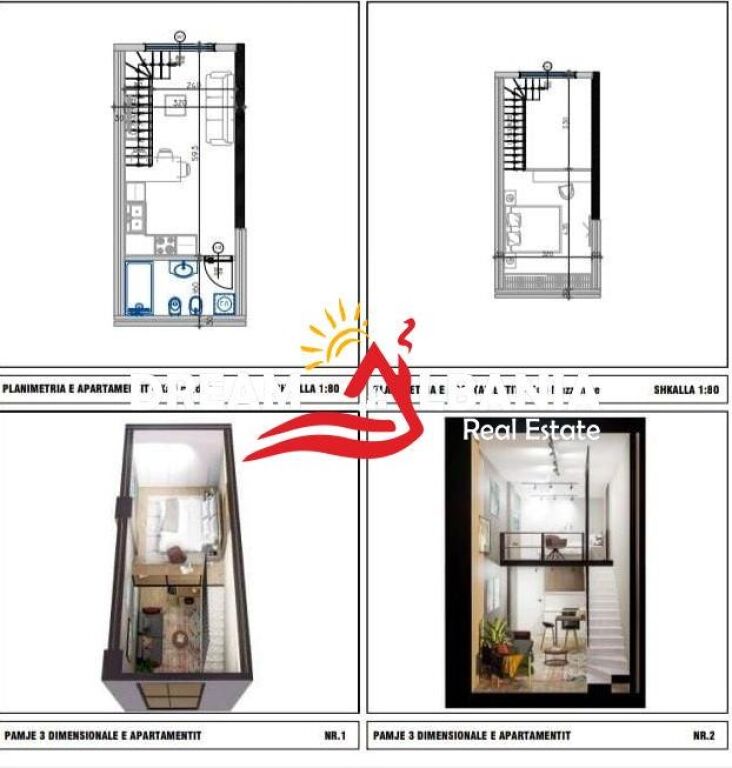 Shiten apartamente 1+1 duplex ne Golem prane Epidamn White Sensation (ID 41111560)