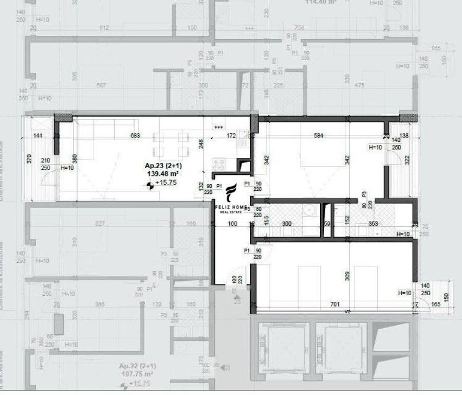 SHITET APARTAMENT 2+1 FUSHA E AVIACIONIT 20.300.000 LEKE FH-73362