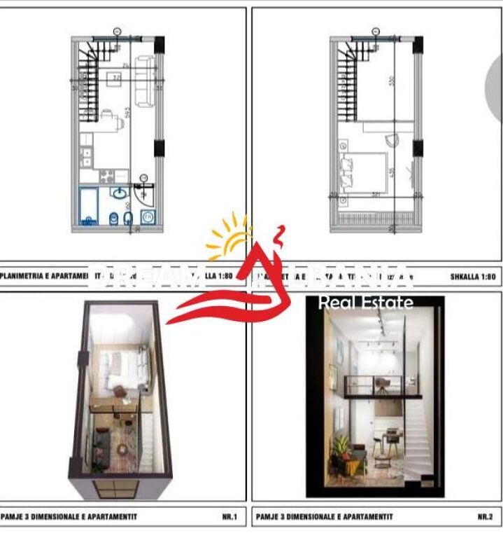 Shiten apartamente 1+1 duplex ne Golem prane Epidamn White Sensation (ID 41111560)