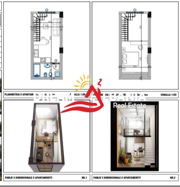 Shiten apartamente 1+1 duplex ne Golem prane Epidamn White Sensation (ID 41111560)
