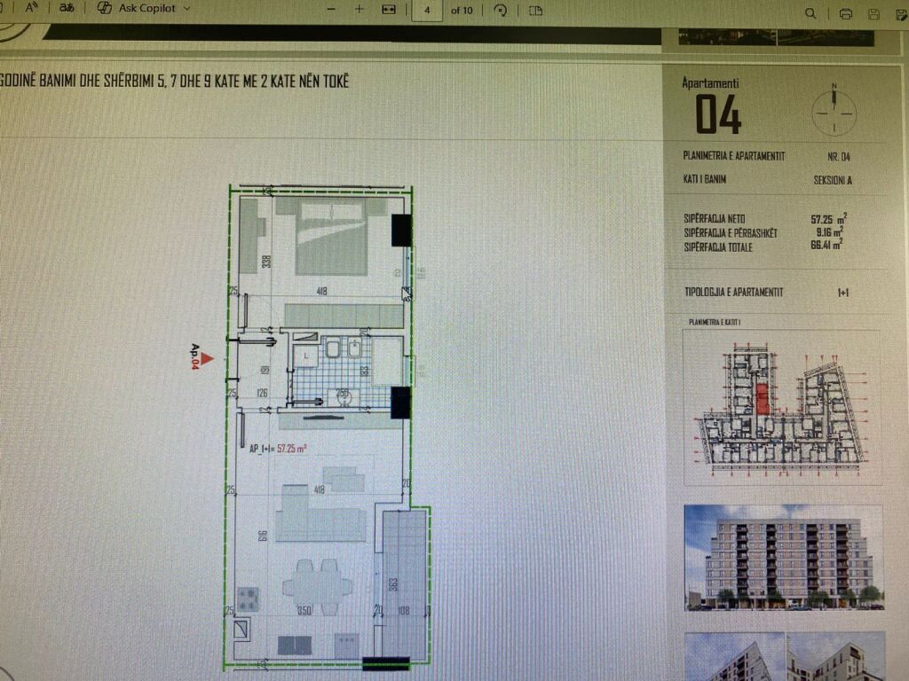 Apartment 1+1+Balcony for Sale Kamëz Bathore