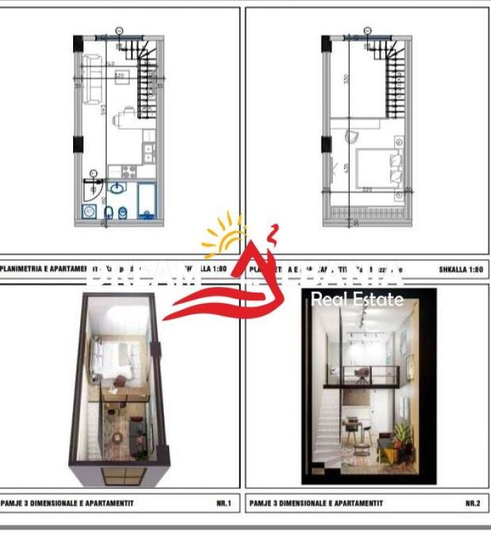 Shiten apartamente 1+1 duplex ne Golem prane Epidamn White Sensation (ID 41111560)