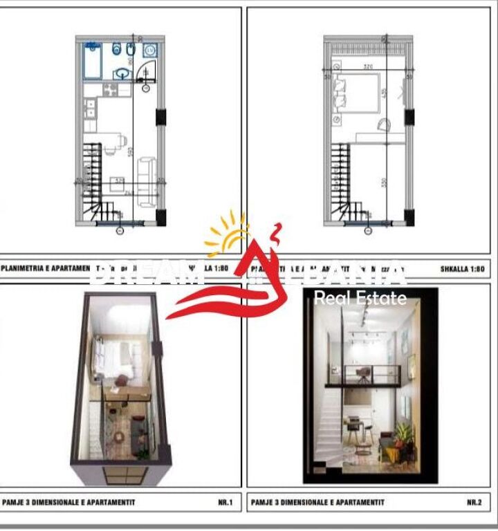 Shiten apartamente 1+1 duplex ne Golem prane Epidamn White Sensation (ID 41111560)