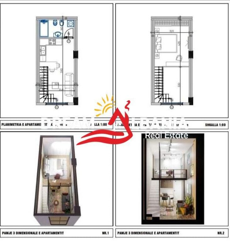 Shiten apartamente 1+1 duplex ne Golem prane Epidamn White Sensation (ID 41111560)