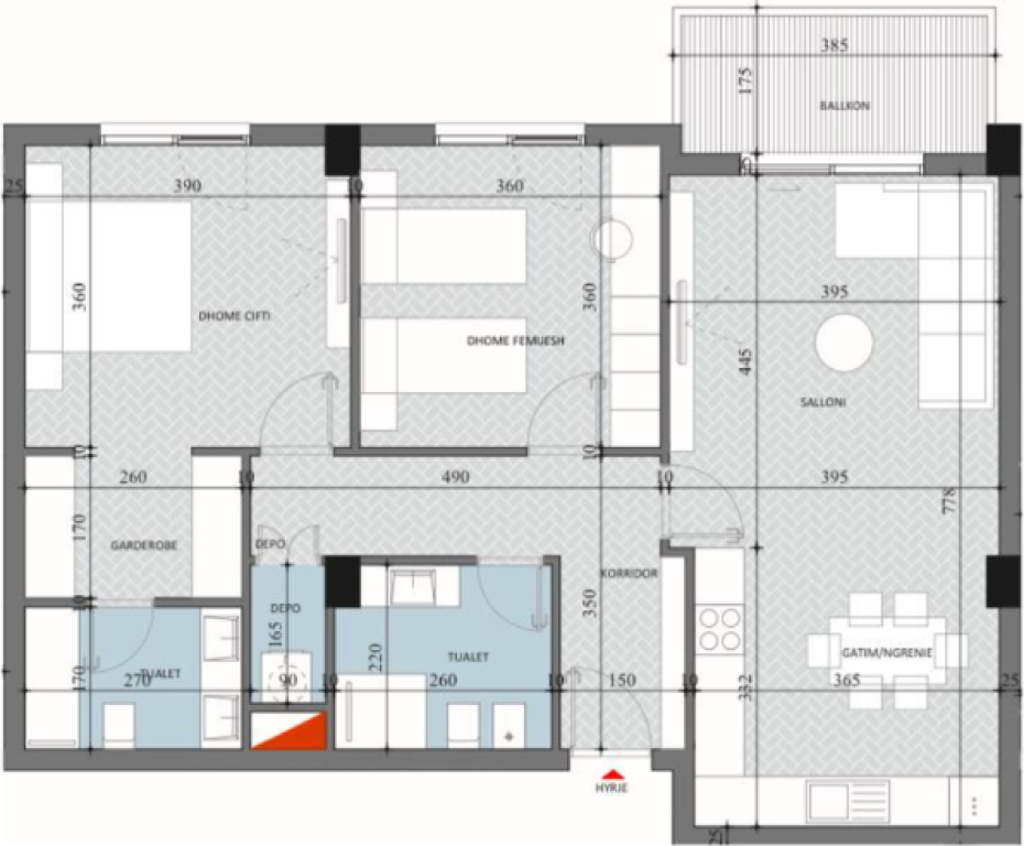 Apartment 2+1 for Sale at Diellon Apartments 2 – Paskuqan