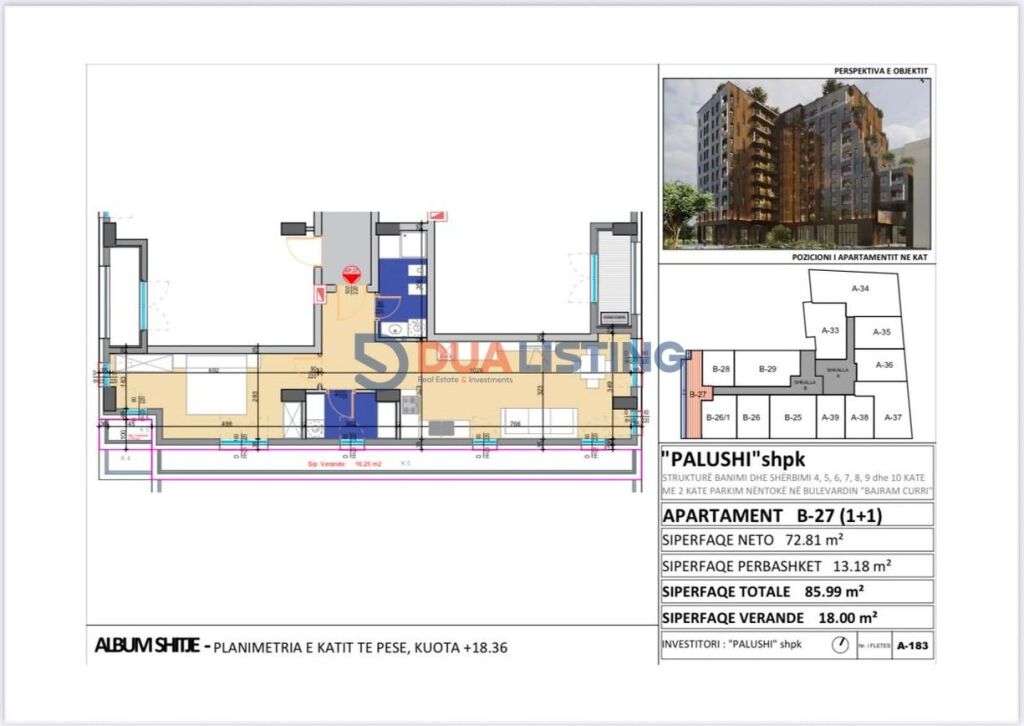 Apartament 1+1 | Ali Demi – Bulevardi Bajram Curri