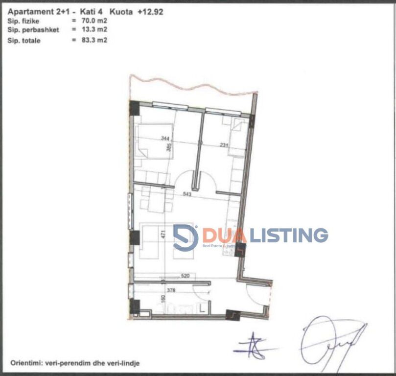 Shesim Apartament 2+1 në Kompleksin Aluna 1