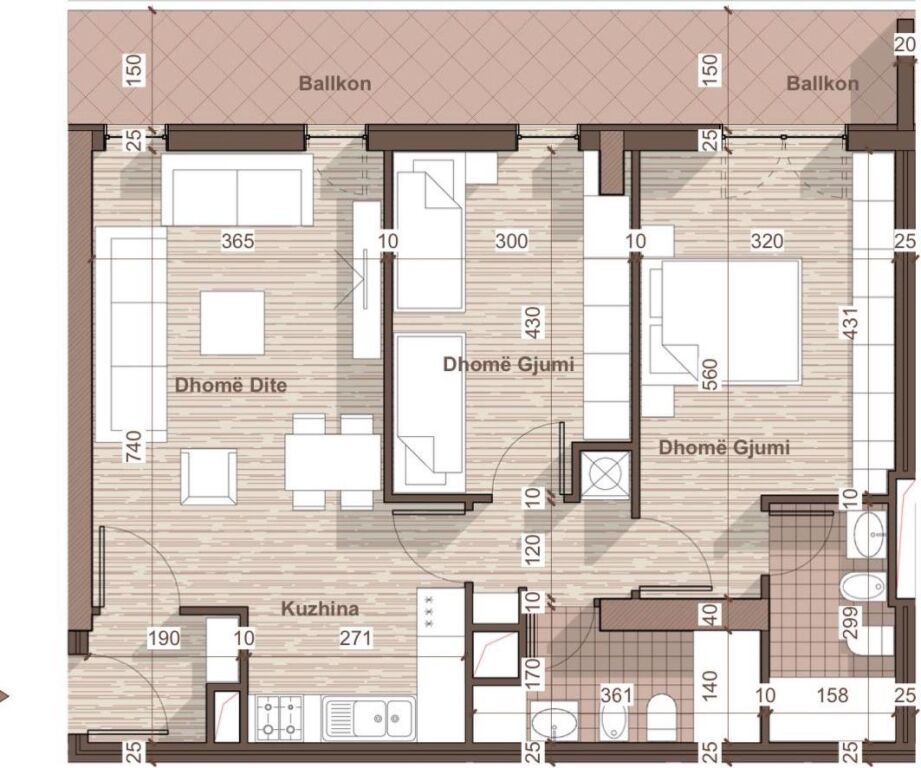 🏡 Shitet Apartament 2+1+2 + Post Parkimi – Univers City