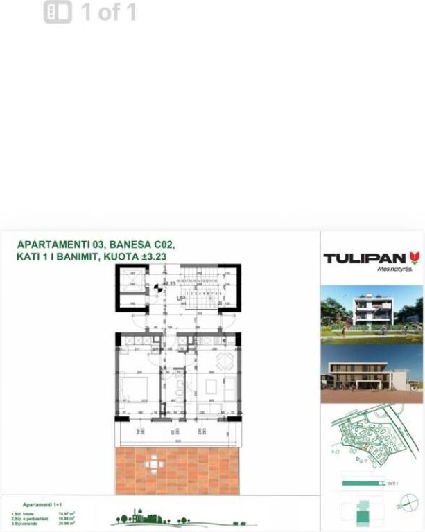 Apartament 1+1 per shitje Rezidenca Tulipan !