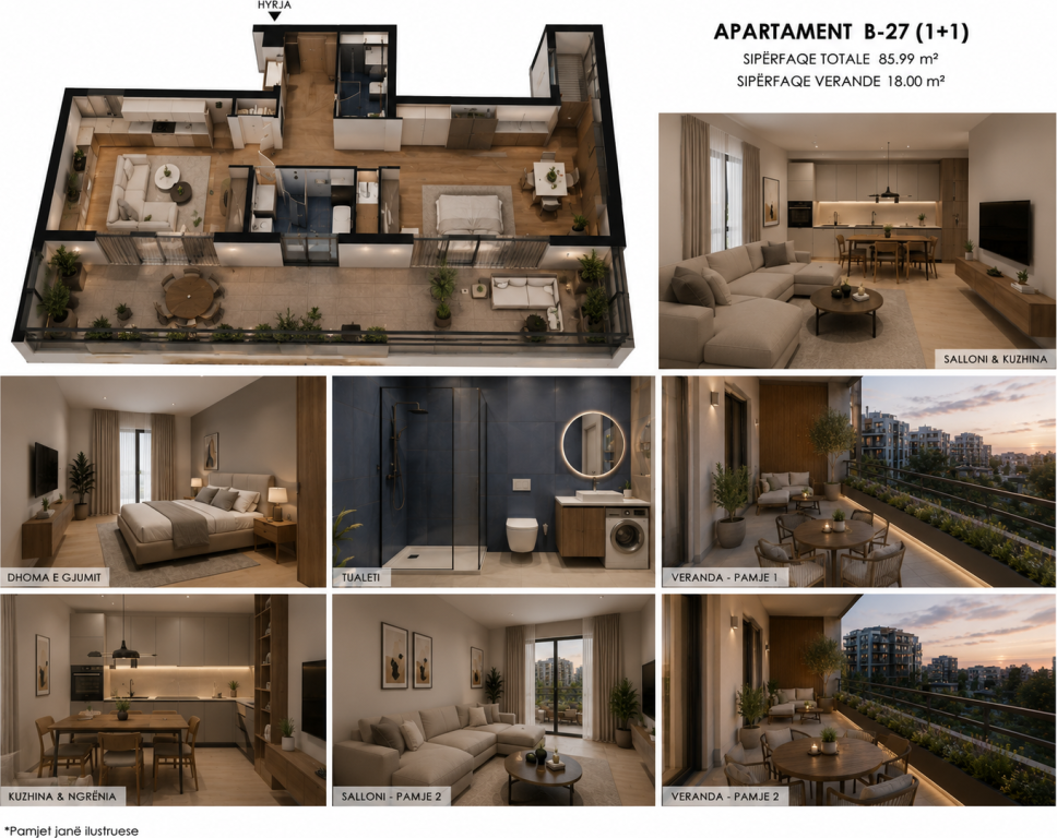 * Appartamento 1+1 | Ali Demi – Viale Bajram Curri