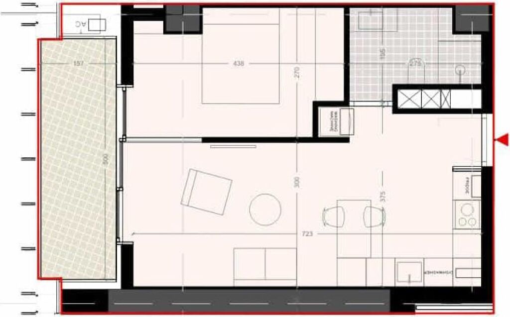 Apartament Ne Shitje 1+1 tek Kthesa e Kamzes (ID B110584) Tirane