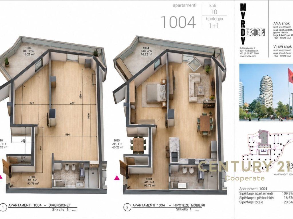 SHESIM APARTAMENT 1+1 TEK TIRANA ROCK