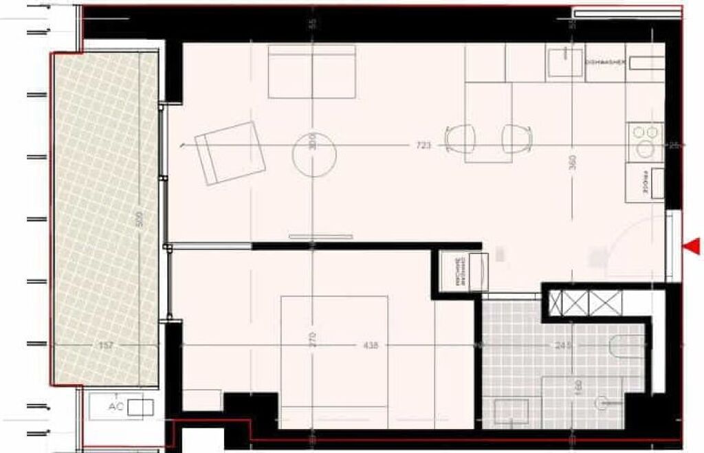 Apartament Ne Shitje 1+1 tek Kthesa e Kamzes (ID B110581) Tirane