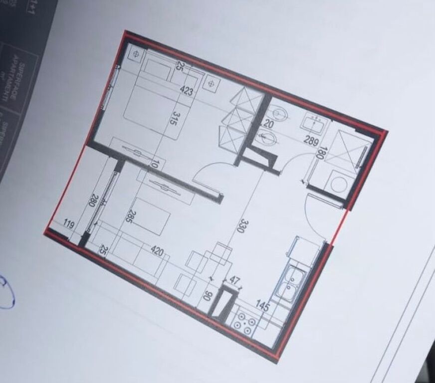 Apartment 1+1 for sale  Address: Univers City  5th floor price 80,000€