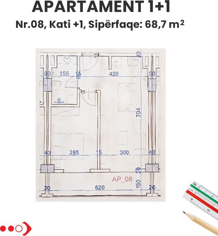 Appartamento 1+1 in vendita, Golem, Durres