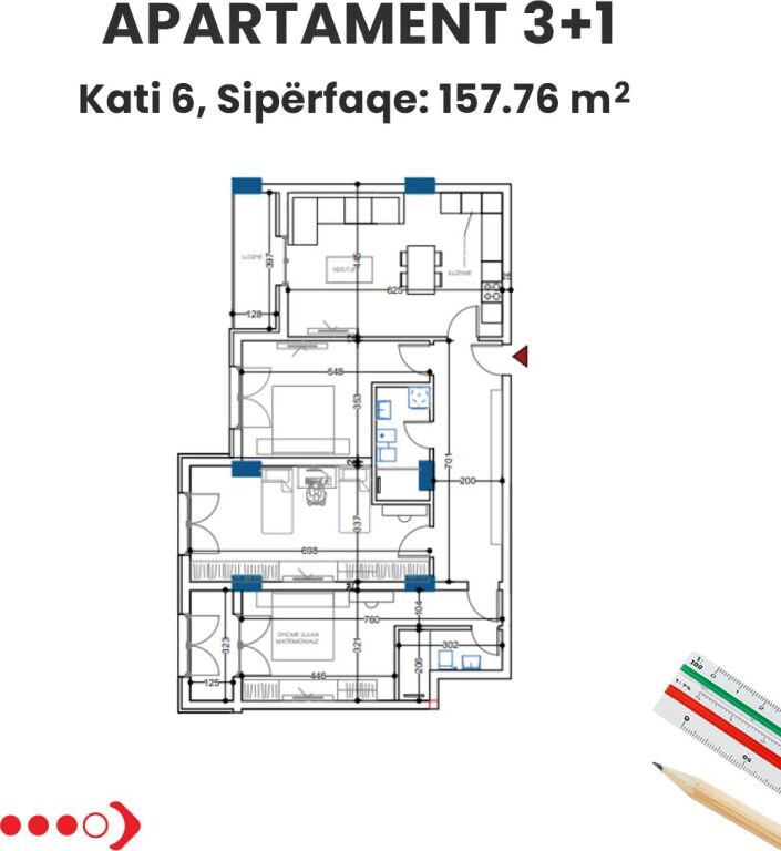 Shitet apartament 3+1,  ,Monark Residence