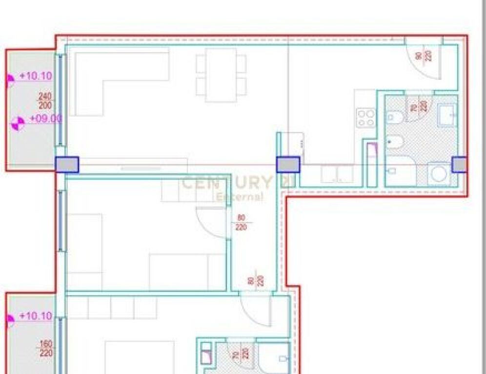 Barricades Street - Office for Rent 106m2 With 4 Rooms + 2 Toilets + 2 Balconies