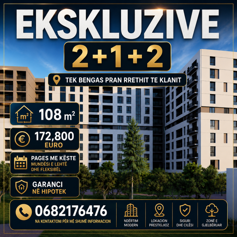 EKSKLUZIVE – SHITET APARTAMENT 2+1+2 ME BALLKON