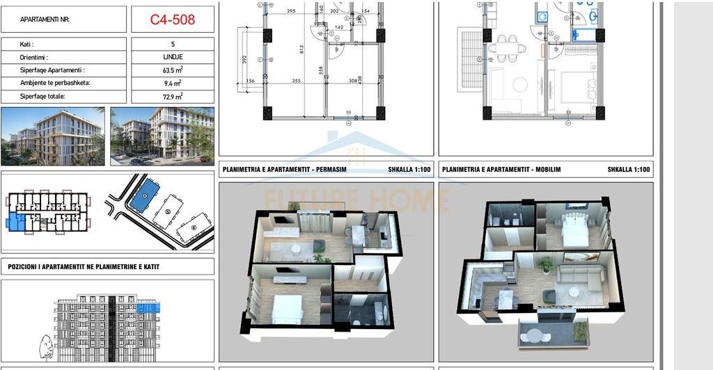 Shitet, Apartament 1+1, Qerret , Palm Paradise