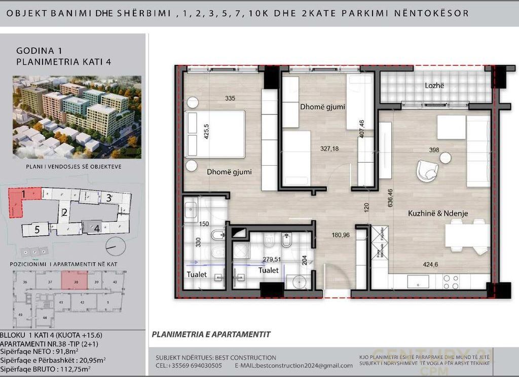 2+1 apartment for sale at Splendor Residence!