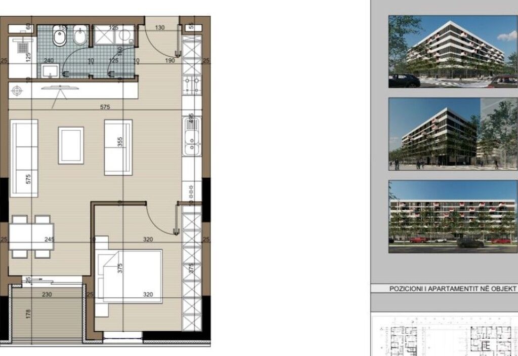 Apartament 1+1 per shitje ne Kamez