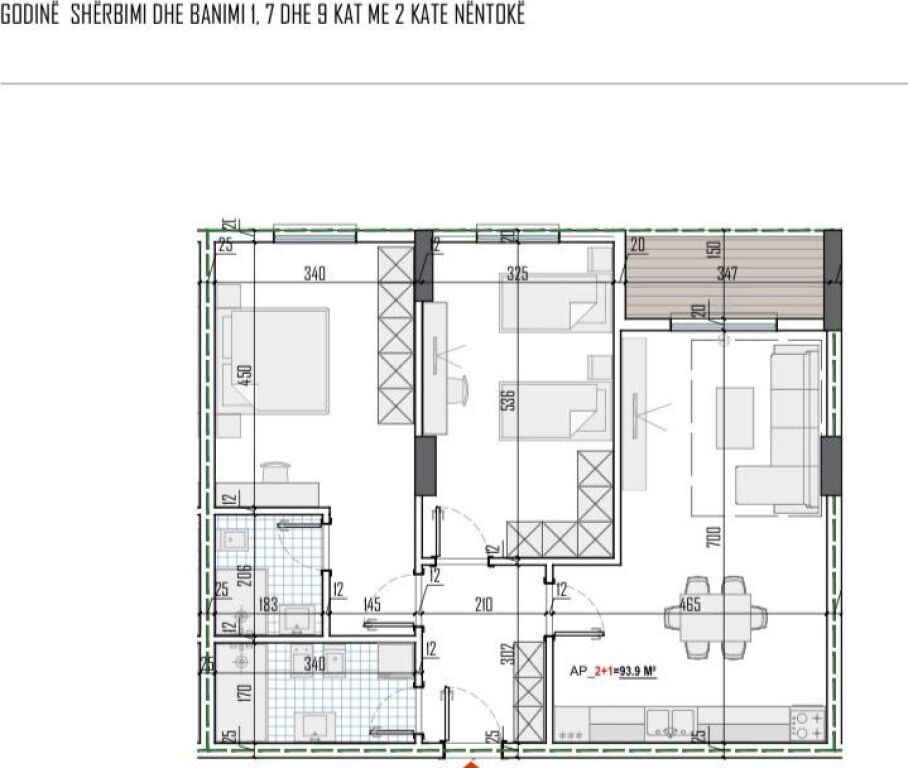 * apartment 2+1 in *Paskuqan*