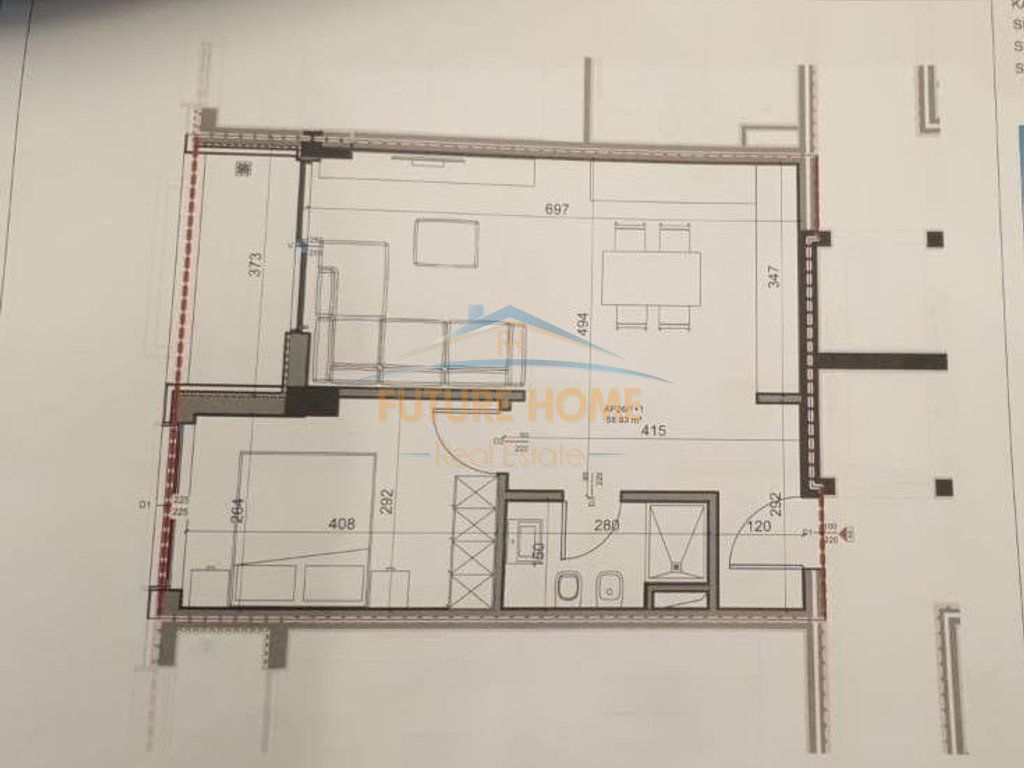 Shitje, Apartament 1+1+Post parkimi, Pazari i Ri, Tiranë.