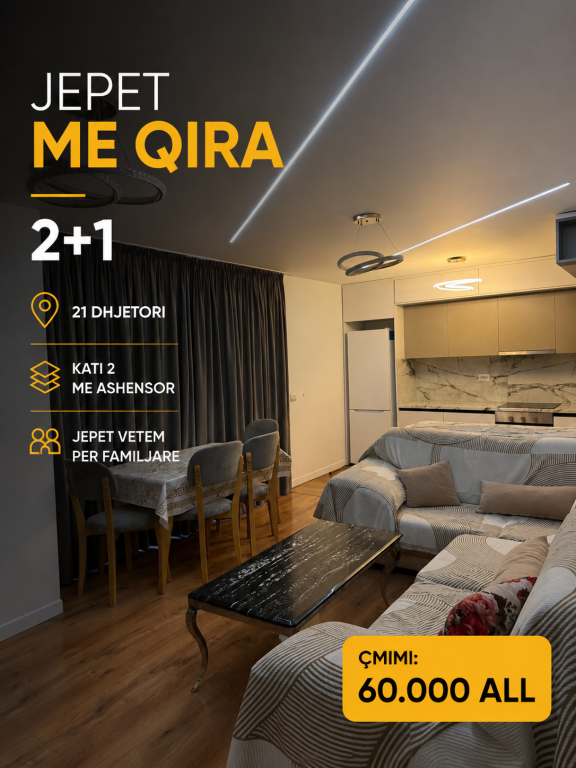 🔥 For rent 2+1+1 balcony 📍Rruga e Kavajes 60,000all