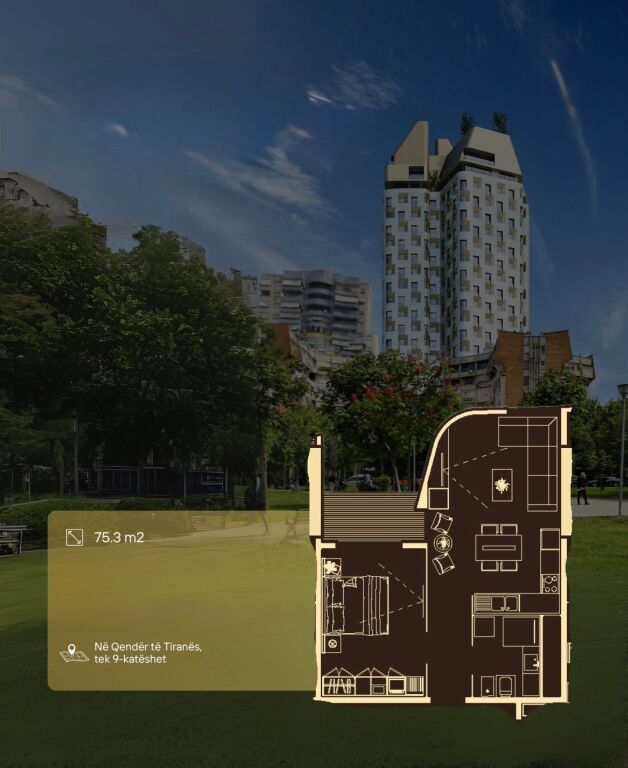 Super 1+1 apartment for sale at “Bazaar Gate”, near the 9-Storey buildings and in the heart of the New Bazaar