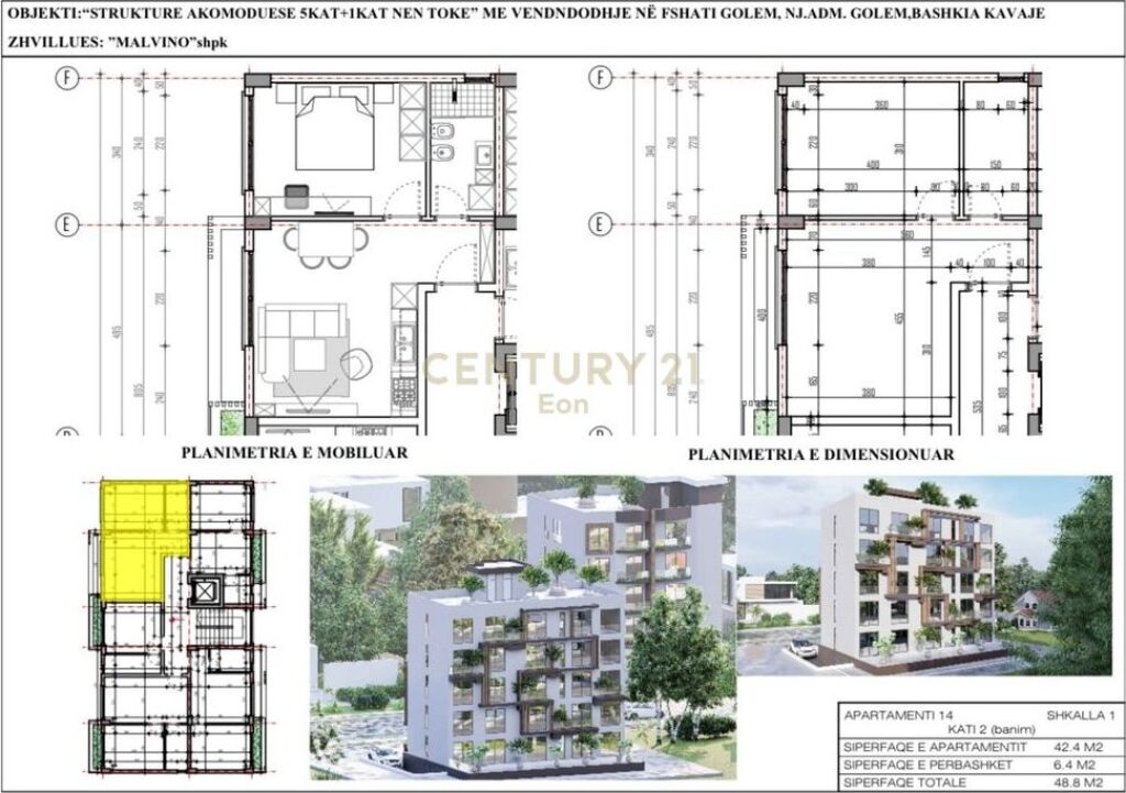 2+1 apartment for sale in the area of Mal i Robit!