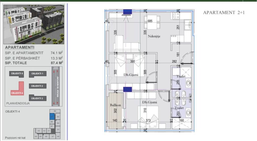 🏡 Apartment 2+1 for Sale in Tirana Entry