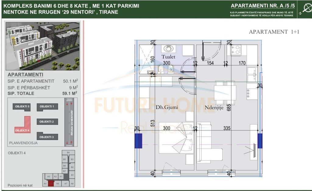 Shitet, Apartament 1+1, Tirana Entry 2, Tiranë.