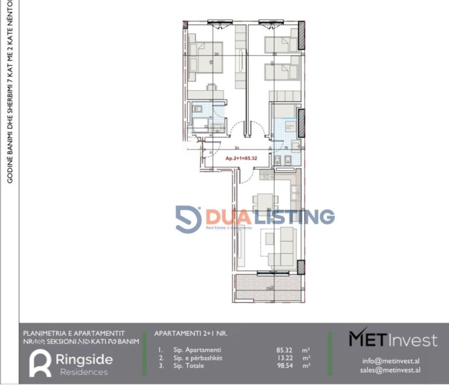 FOR SALE 2+1 APARTMENT AT “RINGSIDE RESIDENCES”, PASKUQAN