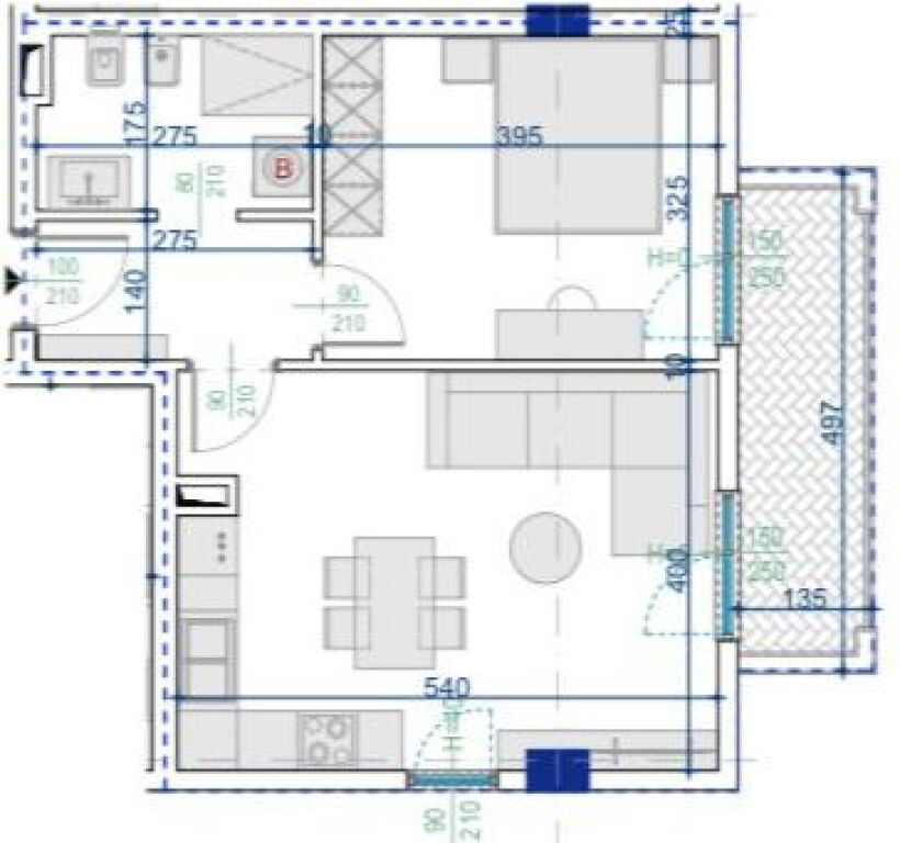 Shitet Apartamenti 1+1 , Kamez Bulevardi Berisha ( faze Fillestare faze Grope) 900 euro per m2