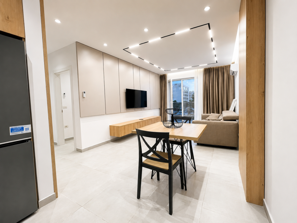 Shitet apartament 1+1 i mobiluar ne Golem