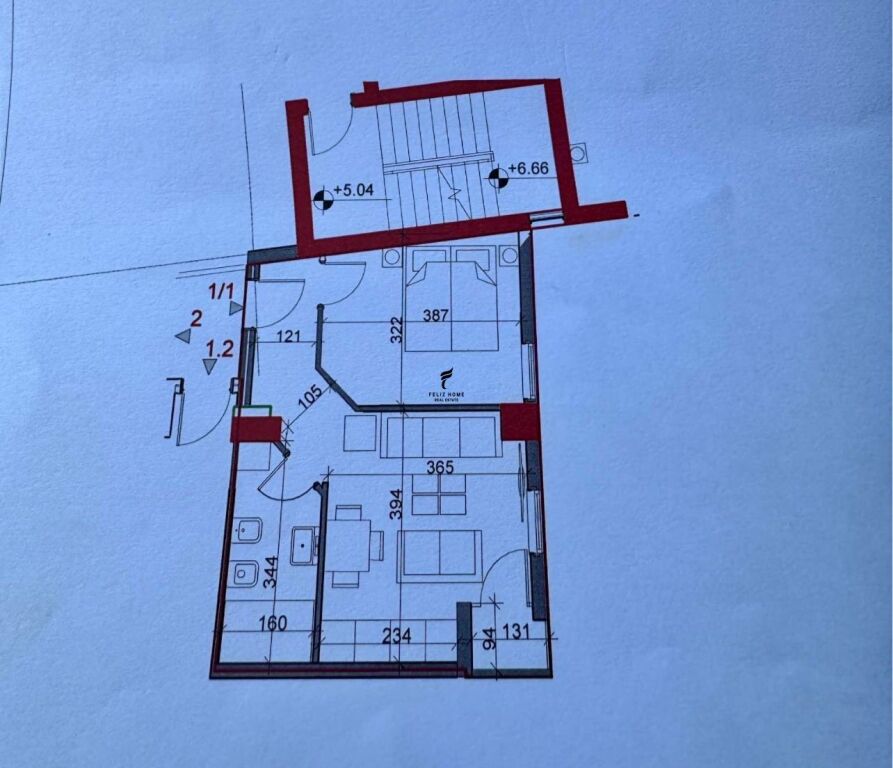 SHITET APARTAMENT 1+1 ALI DEM 7.300.000 LEKE FH-75266