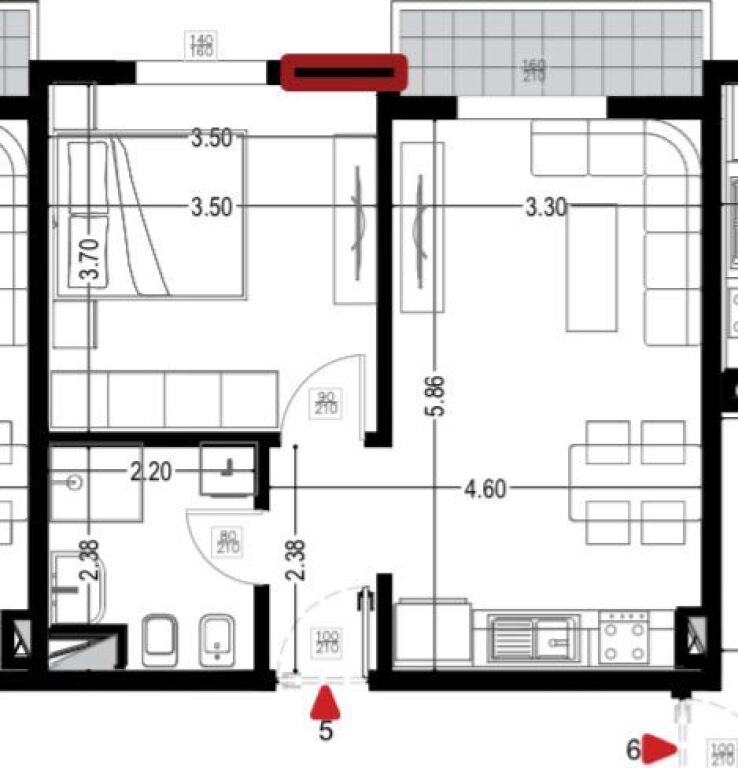 Shitet Apartamenti 1+1 , Golem ngjitur me Hotel Flowers ( ne faze Ndertimi)  72.000 euro