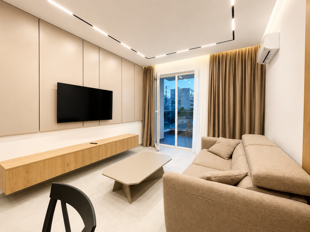 Shitet apartament 1+1 i mobiluar ne Golem
