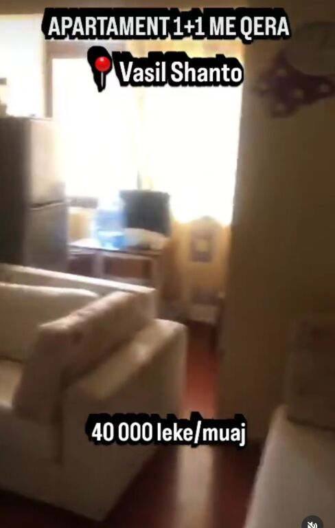 APARTMENT 1+1 FOR RENT - VASIL SHANTO, TIRANA
