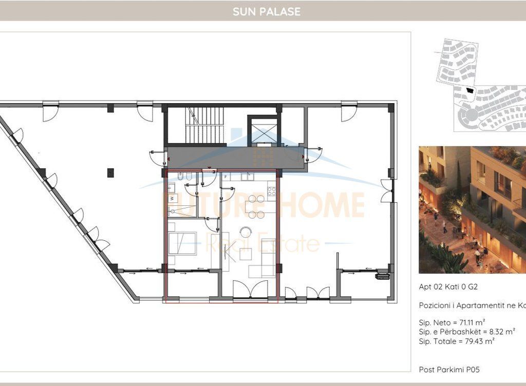 Shitet,Apartament 1+1,Sun Palase,Dhermi