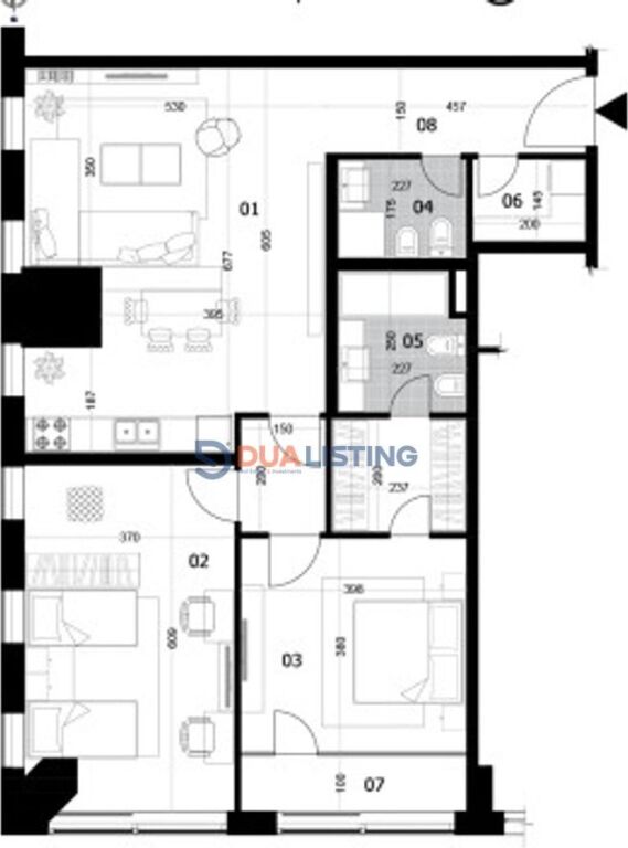 APARTMENT 2+1+2 FOR RENT IN DOWNTOWN ONE - 20th Floor