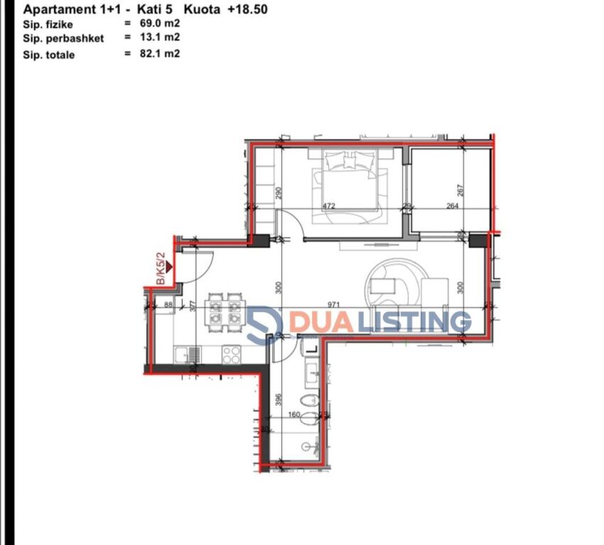 Apartment 1+1 at Aluna 5 in Paskuqan!