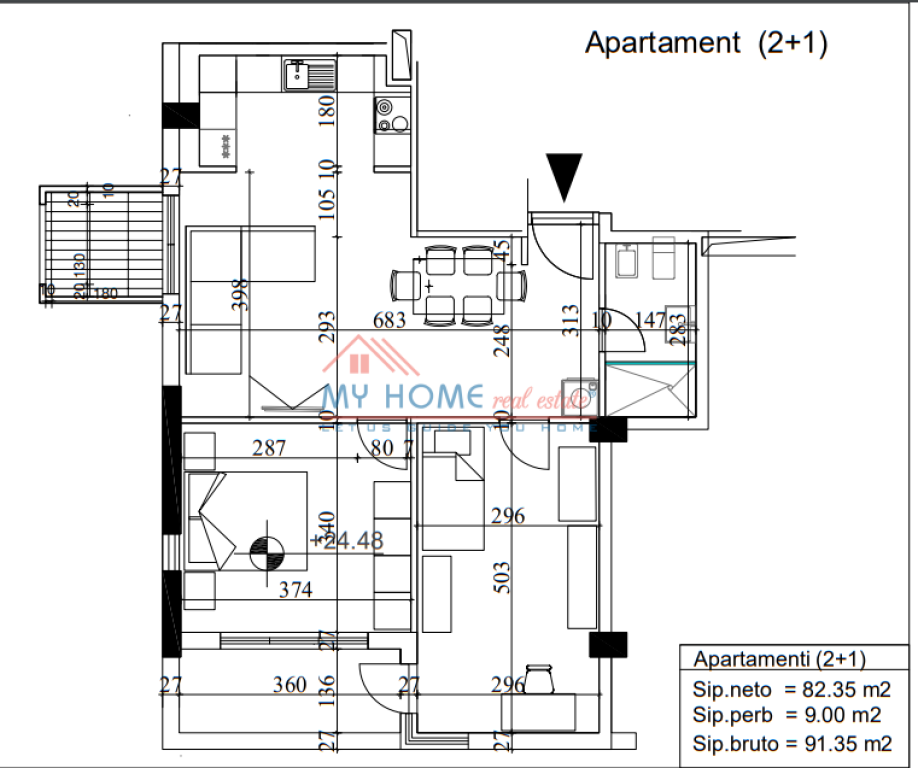 2+1 apartment for sale at Oxhaku in Tirana