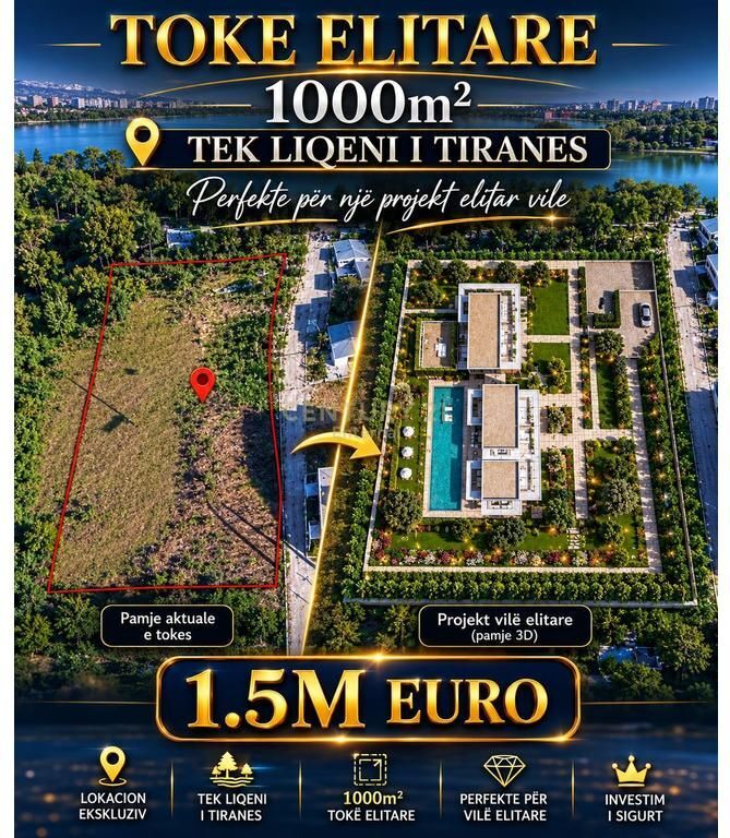 Terreno Elite In Vendita Al Lago Di Tirana - 1.500.000€ | 1000 m²