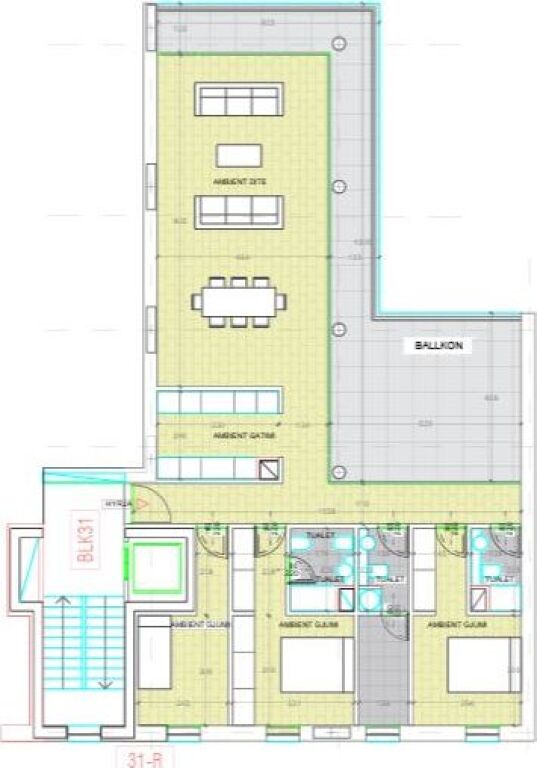 Shitet apartament 3+1+ballkon, Kati 2, 195.95 m²,1750€/m²(by long hill (tek tegu))