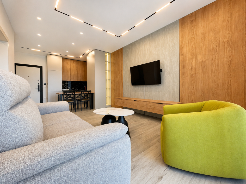Shitet Apartament 1+1 i Mobiluar me Pamje Deti në Qerret, Kavajë