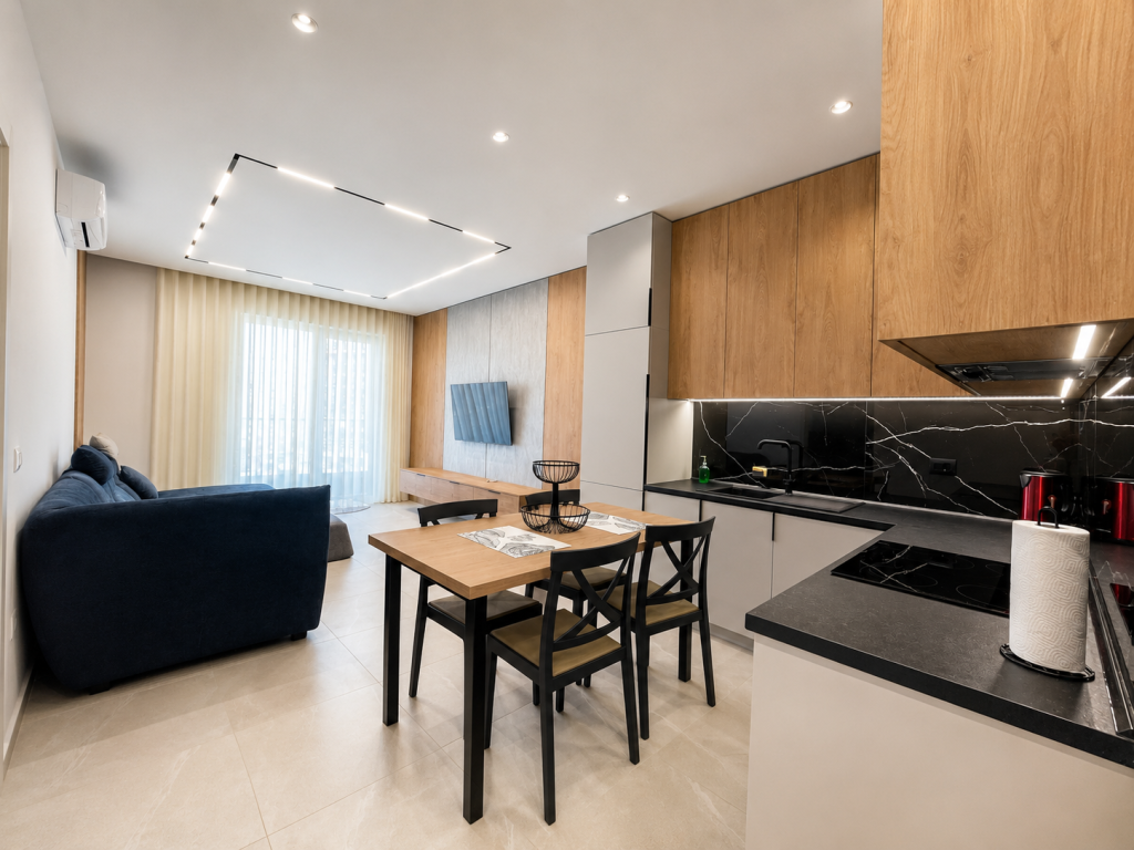Shitet Apartament 1+1 i Mobiluar me Pamje Deti - Qerret, Kavajë