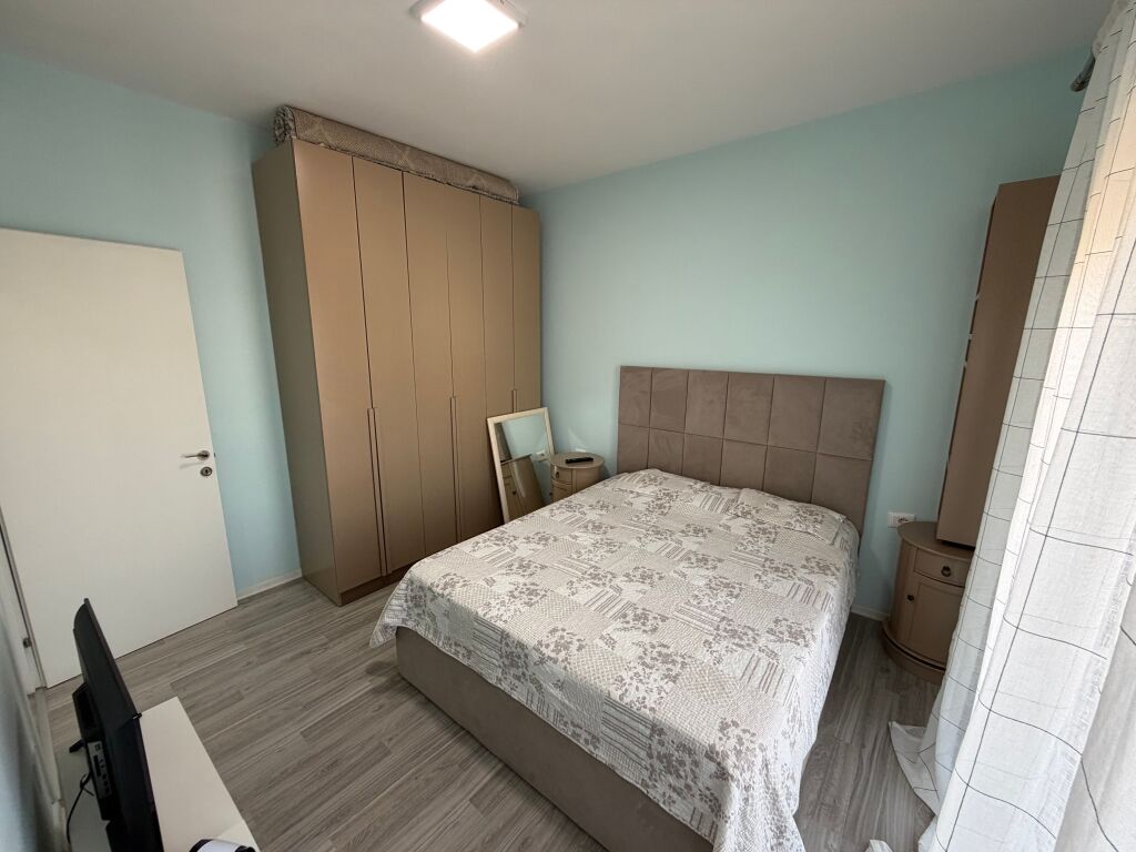 🏡 Apartment 2+1 + 2 bathrooms for rent📍 Dibra Street, near Vila Goldi ✨   🏢 8th floor, new building with elevator 🛋️ Furnished with modern conditions  💰 Price: 65,000 lek/month