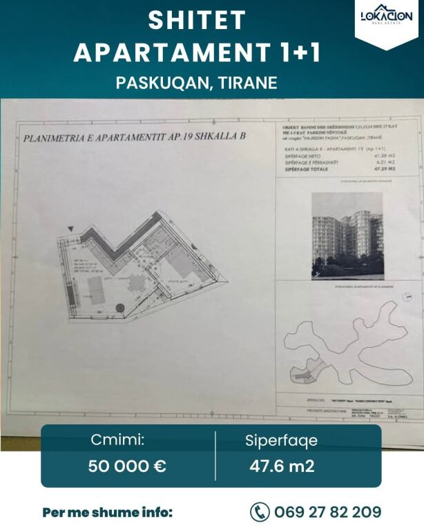 FOR SALE APARTMENT 1+1 - Paskuqan, Tirana