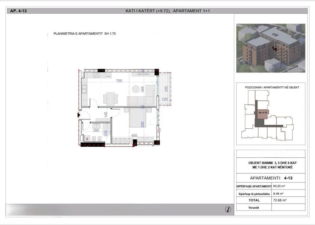 Apartment 1+1 for sale Paskuqan